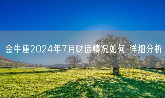 金牛座2024年7月财运情况如何 详细分析(图1)