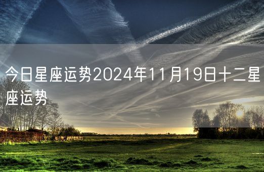 今日星座运势2024年11月19日十二星座运势(图1)