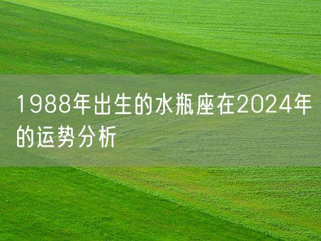 1988年出生的水瓶座在2024年的运势分析(图1)