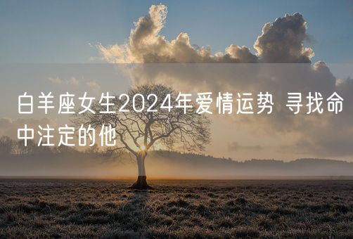 白羊座女生2024年爱情运势 寻找命中注定的他(图1)