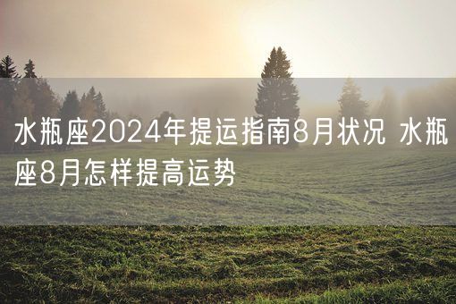 水瓶座2024年提运指南8月状况 水瓶座8月怎样提高运势(图1)