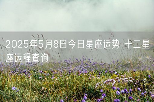 2025年5月8日今日星座运势 十二星座运程查询(图1)