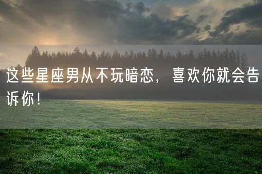 这些星座男从不玩暗恋，喜欢你就会告诉你！(图1)