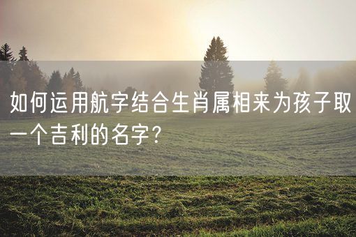 如何运用航字结合生肖属相来为孩子取一个吉利的名字？(图1)