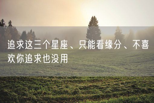 追求这三个星座、只能看缘分、不喜欢你追求也没用(图1)