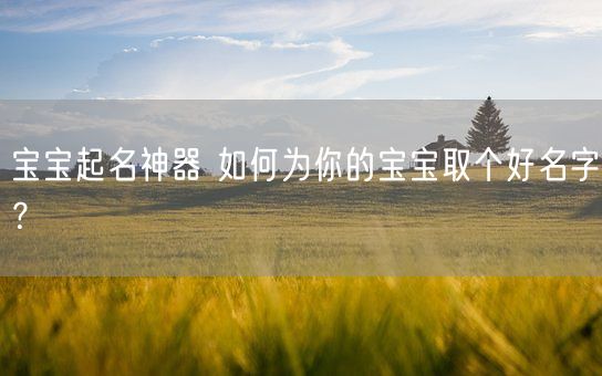 宝宝起名神器 如何为你的宝宝取个好名字？(图1)