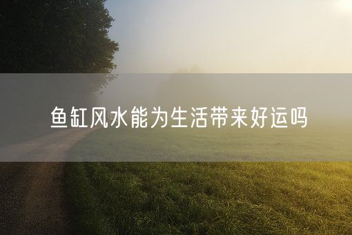 鱼缸风水能为生活带来好运吗(图1)