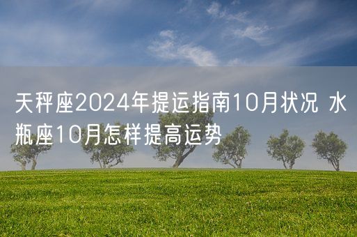 天秤座2024年提运指南10月状况 水瓶座10月怎样提高运势(图1)