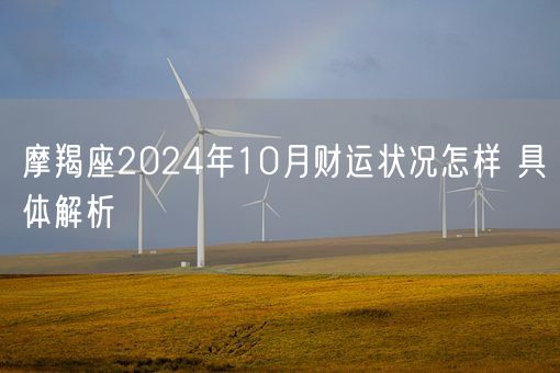 摩羯座2024年10月财运状况怎样 具体解析(图1)