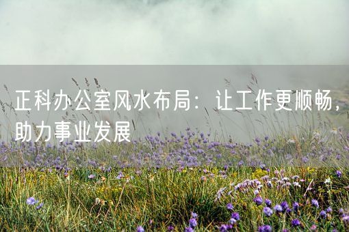 正科办公室风水布局：让工作更顺畅，助力事业发展(图1)