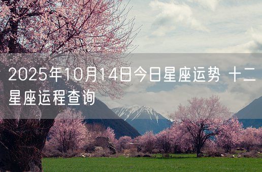 2025年10月14日今日星座运势 十二星座运程查询(图1)