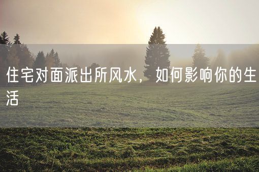 住宅对面派出所风水，如何影响你的生活(图1)