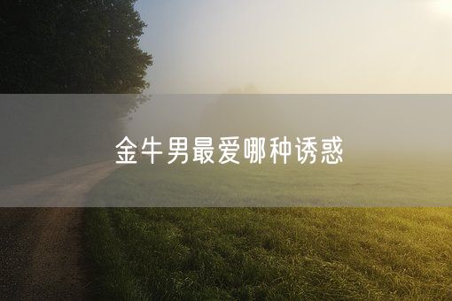 金牛男最爱哪种诱惑(图1)