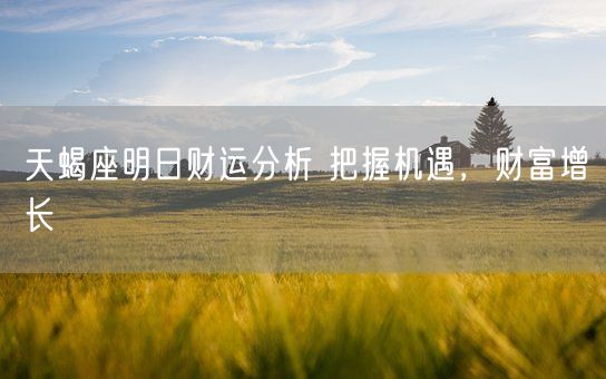 天蝎座明日财运分析 把握机遇，财富增长(图1)