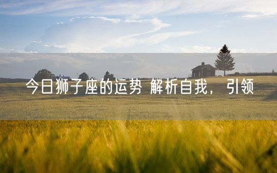 今日狮子座的运势 解析自我，引领(图1)