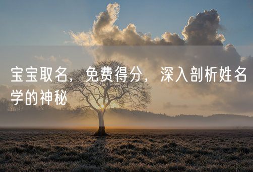 宝宝取名，免费得分，深入剖析姓名学的神秘(图1)