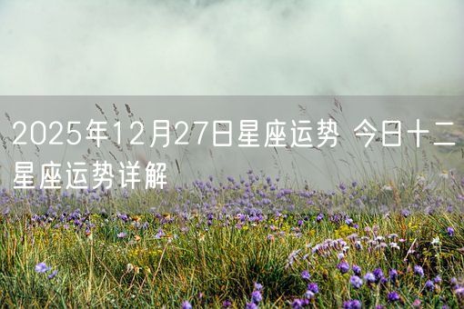 2025年12月27日星座运势 今日十二星座运势详解(图1)