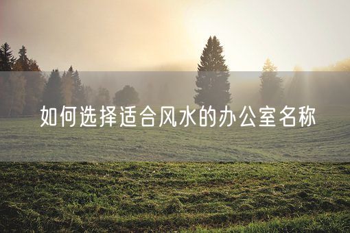 如何选择适合风水的办公室名称(图1)