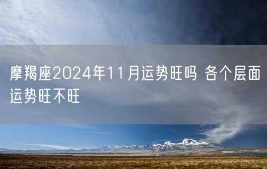 摩羯座2024年11月运势旺吗 各个层面运势旺不旺(图1)