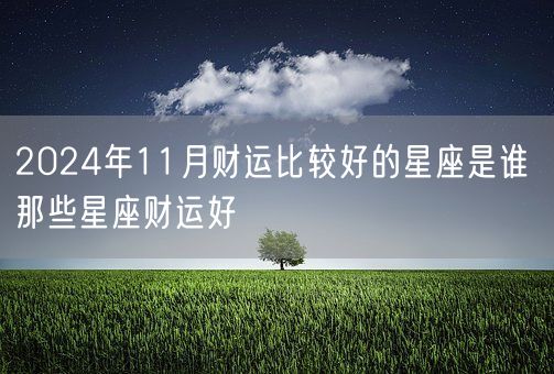 2024年11月财运比较好的星座是谁 那些星座财运好(图1)
