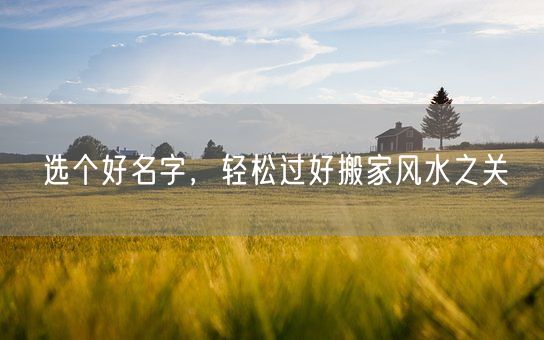 选个好名字，轻松过好搬家风水之关(图1)