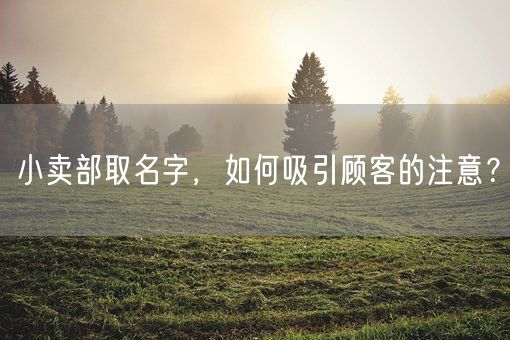 小卖部取名字，如何吸引顾客的注意？(图1)