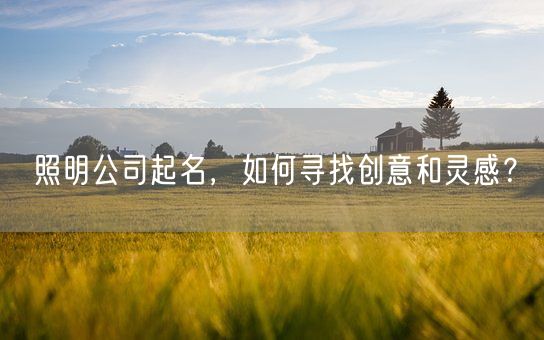 照明公司起名，如何寻找创意和灵感？(图1)