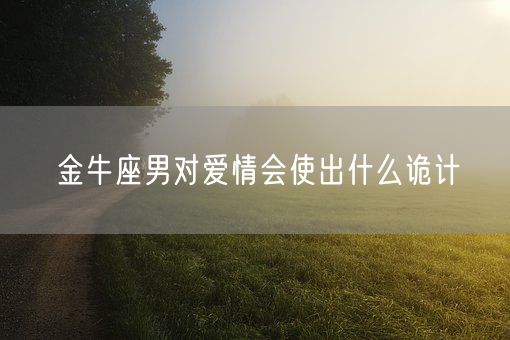 金牛座男对爱情会使出什么诡计(图1)