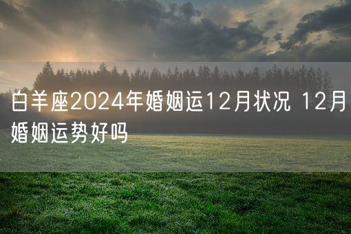 白羊座2024年婚姻运12月状况 12月婚姻运势好吗(图1)