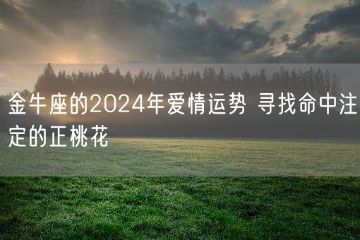 金牛座的2024年爱情运势 寻找命中注定的正桃花(图1)