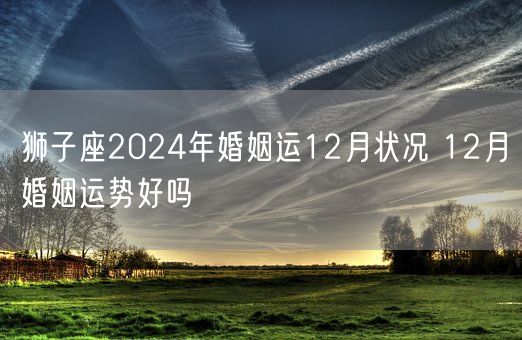 狮子座2024年婚姻运12月状况 12月婚姻运势好吗(图1)