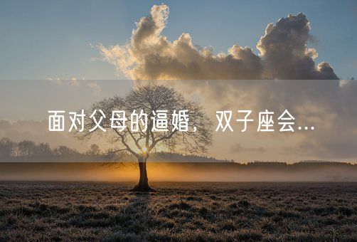 面对父母的逼婚，双子座会...(图1)