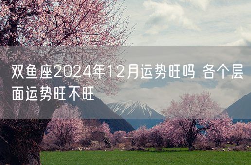 双鱼座2024年12月运势旺吗 各个层面运势旺不旺(图1)