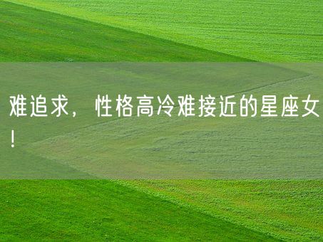 难追求，性格高冷难接近的星座女！(图1)