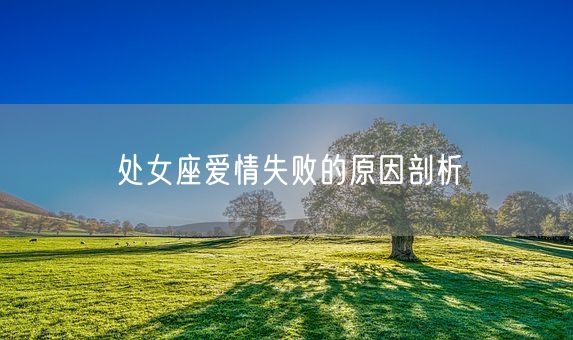 处女座爱情失败的原因剖析(图1)