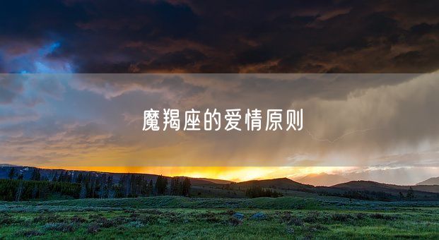 魔羯座的爱情原则(图1)