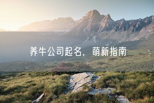 养牛公司起名，萌新指南(图1)