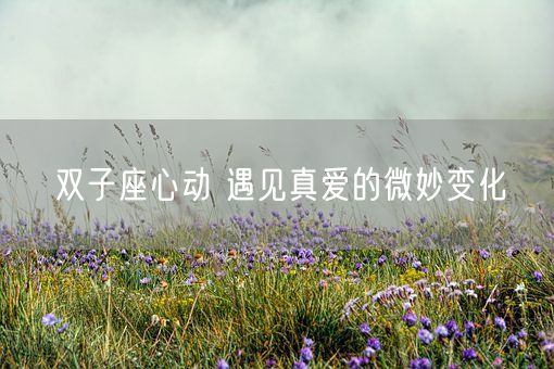 双子座心动 遇见真爱的微妙变化(图1)