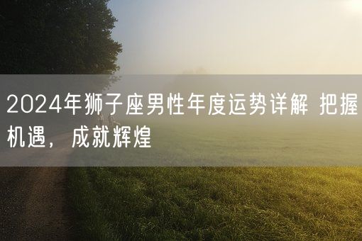 2024年狮子座男性年度运势详解 把握机遇，成就辉煌(图1)