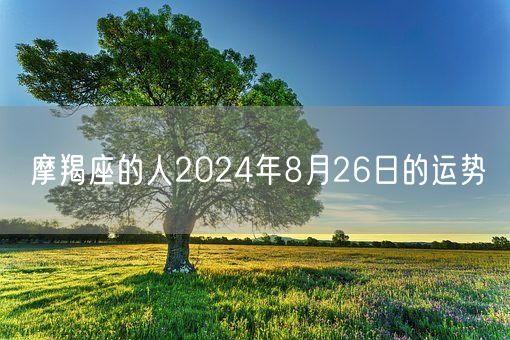 摩羯座的人2024年8月26日的运势(图1)