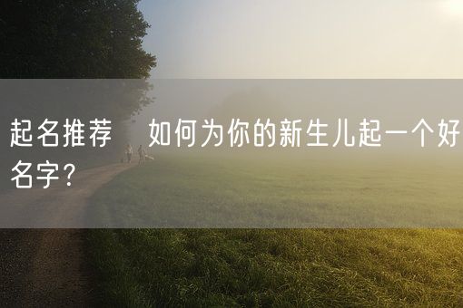 起名推荐   如何为你的新生儿起一个好名字？(图1)