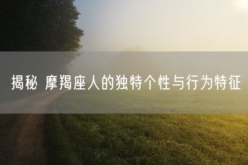 揭秘 摩羯座人的独特个性与行为特征(图1)