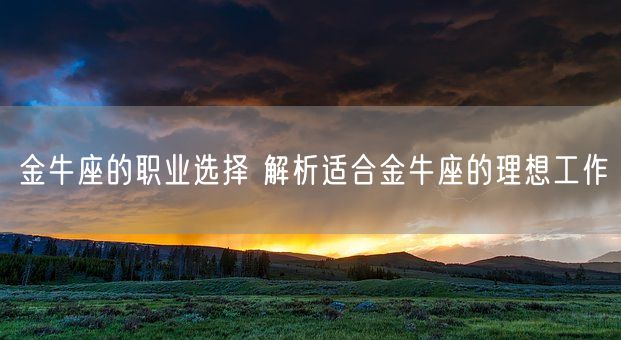 金牛座的职业选择 解析适合金牛座的理想工作(图1)