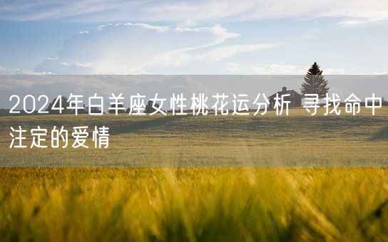 2024年白羊座女性桃花运分析 寻找命中注定的爱情(图1)