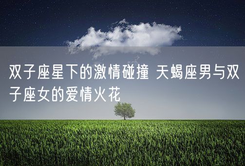 双子座星下的激情碰撞 天蝎座男与双子座女的爱情火花(图1)