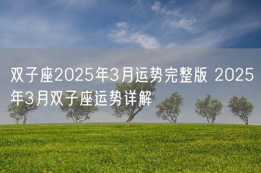 双子座2025年3月运势完整版 2025年3月双子座运势详解(图1)