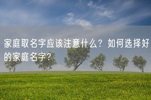 家庭取名字应该注意什么？如何选择好的家庭名字？(图1)