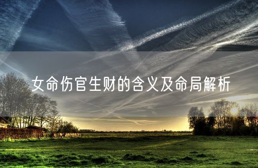 女命伤官生财的含义及命局解析(图1)