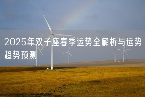 2025年双子座春季运势全解析与运势趋势预测(图1)