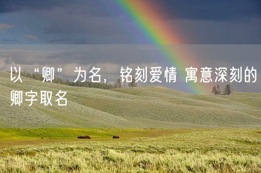以“卿”为名，铭刻爱情 寓意深刻的卿字取名(图1)